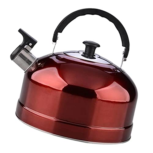 WLTK Teakettle Stainless Steel Whistling Kettle Induction Cooker Teapot Red 4L