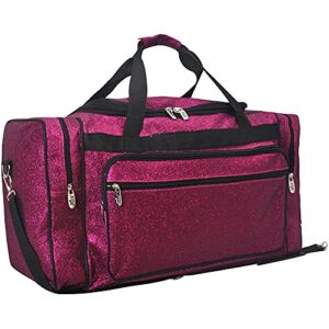 ngil canvas 23" inch duffle bag (hot pink glitter)