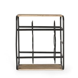 christopher knight home rauser wine rack, black + natural
