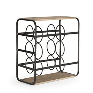 Christopher Knight Home Rauser Wine Rack, Black + Natural