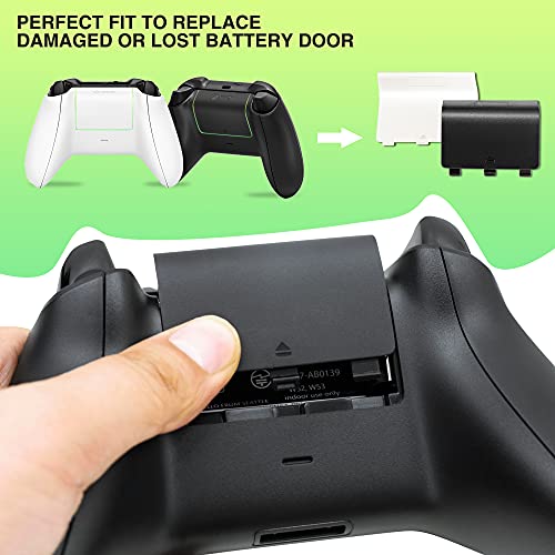 Xahpower Battery Cover for Xbox One, Replacement Battery Doors Shell Repair Part Compatible with Xbox One/Xbox One S Wireless Controller(4 Pack, Black, White)