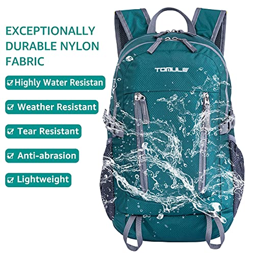 TOMULE 25L Small Hiking Backpack Travel Daypack for 3 Years+, Water Resistant Packable Camping Bike Backpack for Women Men