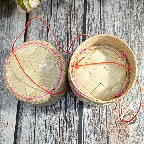 Sticky Rice Basket Kratip Small Handmade Natural White Orchid Bamboo Basket Steamer Kitchen in Thailand Laos Keep Warm for Restaurant by Heavens Tvcz