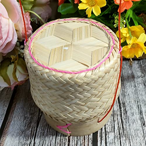 Sticky Rice Basket Kratip Small Handmade Natural White Orchid Bamboo Basket Steamer Kitchen in Thailand Laos Keep Warm for Restaurant by Heavens Tvcz