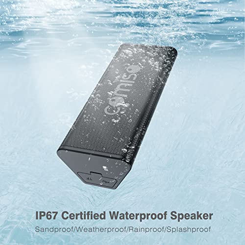 comiso IPX7 Waterproof Bluetooth Speaker, Shower Speaker with Loud Sound, 24H Playtime, 100Ft Wireless Range, Support Handsfree Call, TF Card, Portable Outdoor Speaker for Travel Hiking (Upgraded)