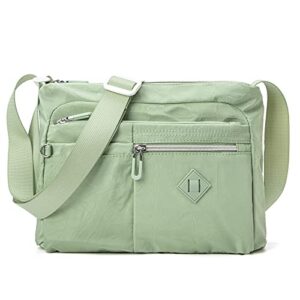 etidy crossbody bag for women waterproof lightweight casual shoulder handbag purse bookbag (green)
