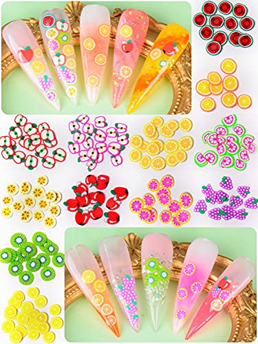 Spearlcable Nail Art Decoration Kit,48 Sheets Nail Stickers Crystal Rhinestones Set 3D Holographic Butterfly Glitter Fruit Nail Art Slices Iridescent Nail Sequins for Acrylic Nail Art