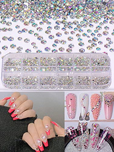 Spearlcable Nail Art Decoration Kit,48 Sheets Nail Stickers Crystal Rhinestones Set 3D Holographic Butterfly Glitter Fruit Nail Art Slices Iridescent Nail Sequins for Acrylic Nail Art