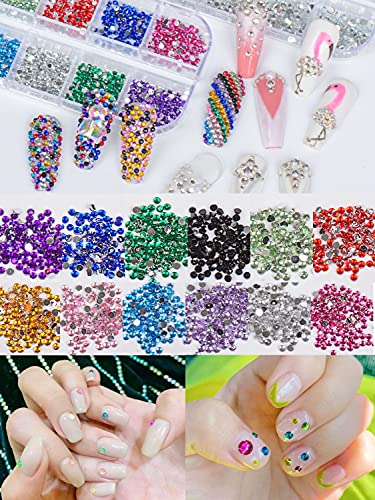 Spearlcable Nail Art Decoration Kit,48 Sheets Nail Stickers Crystal Rhinestones Set 3D Holographic Butterfly Glitter Fruit Nail Art Slices Iridescent Nail Sequins for Acrylic Nail Art