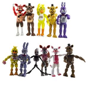 toysvill fnaf action figures (set of 11pcs) inspired by five nights at freddy's toys, jointed dolls perfect collection and gift
