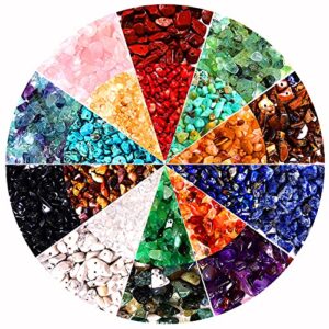 1000pcs crystal stone beads for jewelry making, natural chip 5-8mm irregular gemstones multicolored rock loose beads for ring, earrings, necklace, bracelet making diy art crafts