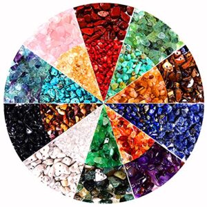 1000PCS Crystal Stone Beads for Jewelry Making, Natural Chip 5-8mm Irregular Gemstones Multicolored Rock Loose Beads for Ring, Earrings, Necklace, Bracelet Making DIY Art Crafts