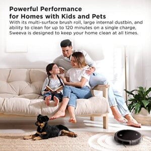 TCL Sweeva 1000 Robot Vacuum Cleaner Ultra Slim 2.76inch, Strong Suction 1500Pa, 120mins Runtime, Washable HEPA Filter, Good for Pet Hair, Hard Floor & Carpets