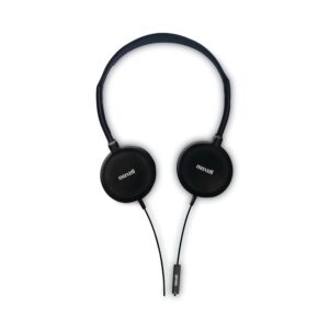 maxell hp200 headphone with microphone, 6 ft cord, black