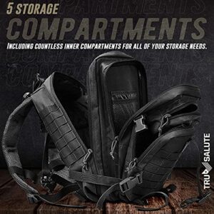 Tru Salute 40L Military Tactical Backpack Large Army 3 Day Assault Pack Molle Bugout Bag Rucksack (black)