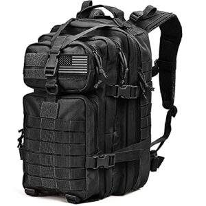 tru salute 40l military tactical backpack large army 3 day assault pack molle bugout bag rucksack (black)