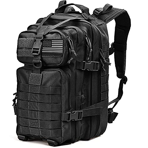 Tru Salute 40L Military Tactical Backpack Large Army 3 Day Assault Pack Molle Bugout Bag Rucksack (black)