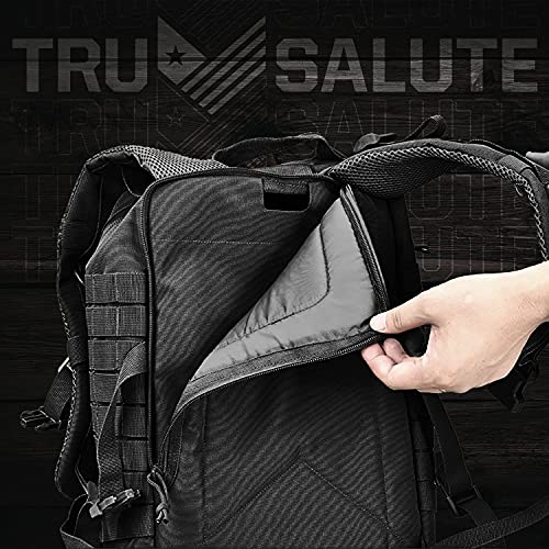 Tru Salute 40L Military Tactical Backpack Large Army 3 Day Assault Pack Molle Bugout Bag Rucksack (black)