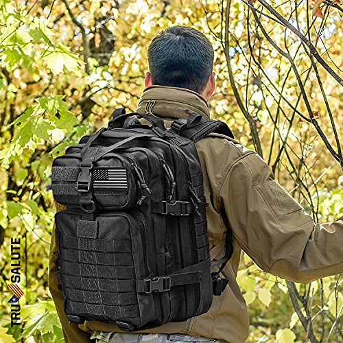 Tru Salute 40L Military Tactical Backpack Large Army 3 Day Assault Pack Molle Bugout Bag Rucksack (black)