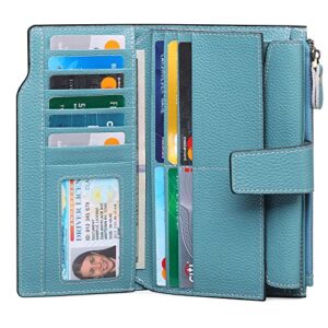 SENDEFN Women Leather Wallets RFID Blocking Clutch Card Holder Ladies Purse with Zipper Pocket