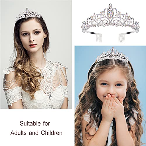 Tiara for Women AB Rhinestone, Happy Birthday Queen Tiara, Birthday Crown for Girls , Crowns with Birthday Girl Sash, Silver Crowns for Women