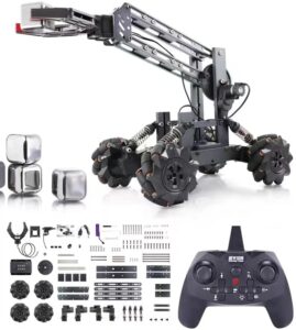 vanlinny smart robot arm kit,2-in 1 science kits with 4-dof robotic car,electronic programming diy toy for kids ages 8+,promotes stem interest in science,technology,best birthday gifts for boys/girls.