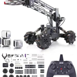 VANLINNY Smart Robot Arm Kit,2-in 1 Science Kits with 4-DOF Robotic Car,Electronic Programming DIY Toy for Kids Ages 8+,Promotes STEM Interest in Science,Technology,Best Birthday Gifts for Boys/Girls.