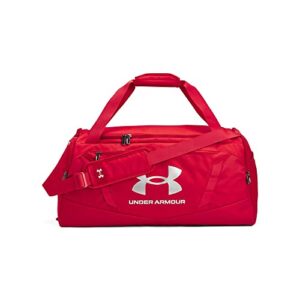 under armour adult undeniable 5.0 duffle , red (600)/metallic silver , medium