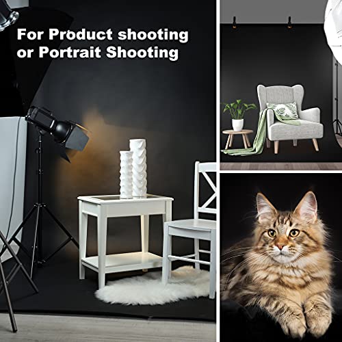 10x12ft Black Backdrop for Photography, CPLIRIS Black Photo Backdrop Collapsible Black Screen Curtain with 4 Spring Clamps and 4 Backdrop Clips for Party or Photoshoot