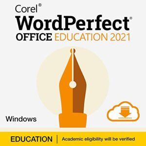 corel wordperfect office education 2021 | office suite of word processor, spreadsheets & presentation software [pc download]