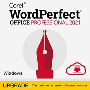 corel wordperfect office professional upgrade 2021 | office suite of word processor, spreadsheets, presentation & database management software [pc download]