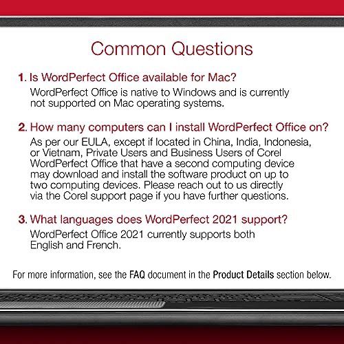 Corel WordPerfect Office Professional Upgrade 2021 | Office Suite of Word Processor, Spreadsheets, Presentation & Database Management Software [PC Download]