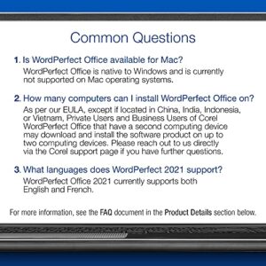 Corel WordPerfect Office Standard 2021 | Office Suite of Word Processor, Spreadsheets & Presentation Software [PC Download]