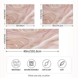Dalzium Rose Gold Satin Pillowcase for Hair and Skin, Rose Gold Marble Silk Pillow Case with Envelope Closure, Standard Size 20x26 inches, 1 PC