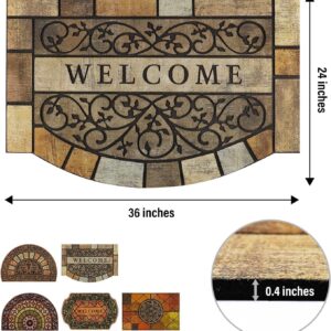 MTOUOCK Durable Welcome Door Mats, 24"x36" Heavy-Duty Large Welcome Mats for Front Door with Non-Slip Rubber Backing, Door Mats for Outside Entry, Front Door Mat for Garage, Patio, High Traffic Area
