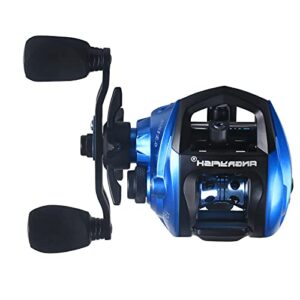 angryfish agcr-c baitcasting reel,compact design fishing reel,6.3:1 gear ratio super smooth baitcaster with magnetic braking system,7 + 1 ball bearings anti-corrosion baitcaster reel(left handed)