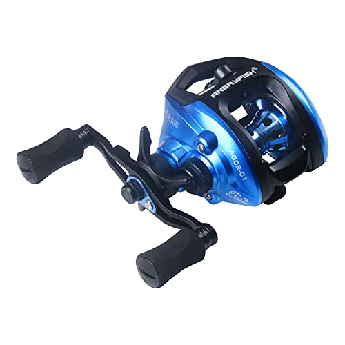 ANGRYFISH AGCR-C Baitcasting Reel,Compact Design Fishing Reel,6.3:1 Gear Ratio Super Smooth baitcaster with Magnetic Braking System,7 + 1 Ball Bearings Anti-Corrosion Baitcaster Reel(Left Handed)