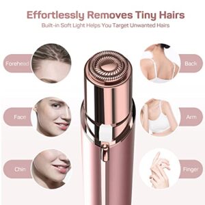 Facial Hair Removal for Women(Luxury), Hair Removal Device, GURELAX Womens Facial Hair Remover, Best Face Razors/Trimmer/Electric Shaver for Chin/Upper Lip/Peach Fuzz, Included 2 x Replacement Heads