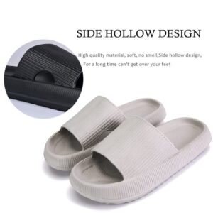 rosyclo Cloud Slippers for Women and Men Massage Thick Sole Non-Slip Shower Slippers Bathroom Super Soft Comfy House Cloud Slide Slippers for Indoor and Outdoor(Grey 38-39)