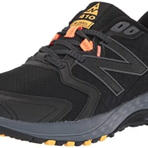 New Balance Men's 410 V7 Running Shoe, Black/Grey/Orange, 7.5