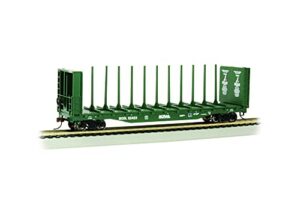 bachmann trains - 52' center-beam flatcar with bulkheads - bc rail #52423 - ho scale