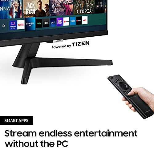 SAMSUNG M5 Series 24-Inch FHD 1080p Smart Monitor & Streaming TV (Tuner-Free), Netflix, HBO, Prime Video, & More, Apple Airplay, Built-in Speakers, Remote Included (LS24AM506NNXZA)