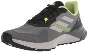 adidas men's terrex soulstride trail running shoes, grey/grey/pulse lime, 10.5