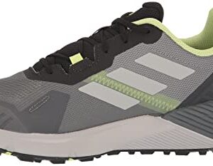 adidas Men's Terrex Soulstride Trail Running Shoes, Grey/Grey/Pulse Lime, 10.5