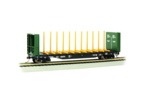 bachmann trains - 52' center-beam flatcar with bulkheads - canadian national #60472 - ho scale