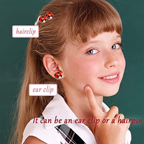 Magical Lady Earrings For Girls Ear Clip No Pierced Black Spot Red Cat Jewellery noir ring or hair clips