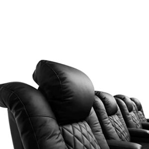 Valencia Tuscany Recliner | Premium Top Grain Italian Nappa 11000 Leather, Power Reclining, Power Lumbar Support, Power Headrest (Single Recliner, Black)