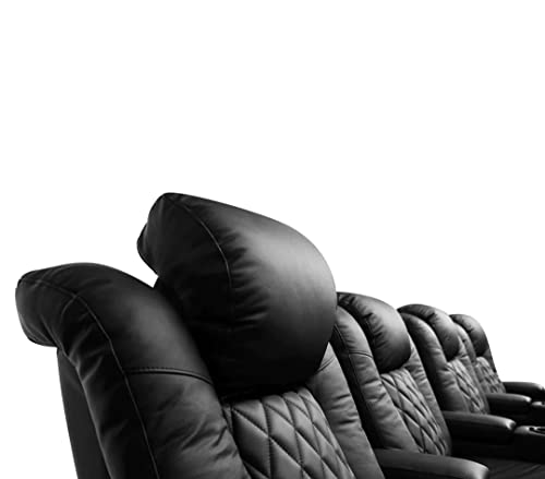 Valencia Tuscany Recliner | Premium Top Grain Italian Nappa 11000 Leather, Power Reclining, Power Lumbar Support, Power Headrest (Single Recliner, Black)