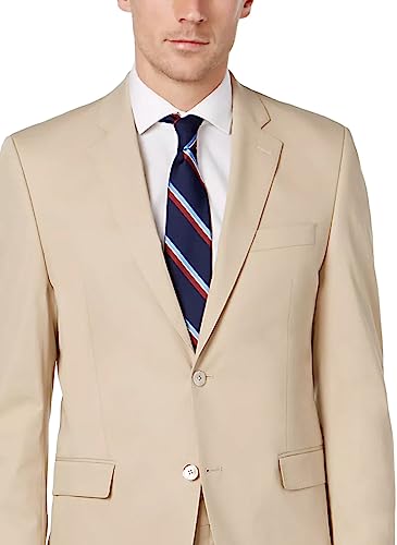 Lauren Ralph Lauren Mens Stretch Suit Separate Two-Button Suit Jacket Tan 50L