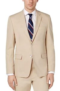 lauren ralph lauren mens stretch suit separate two-button suit jacket tan 50l